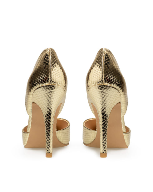 Zapatilla Oro Snake Punta Picuda 1051